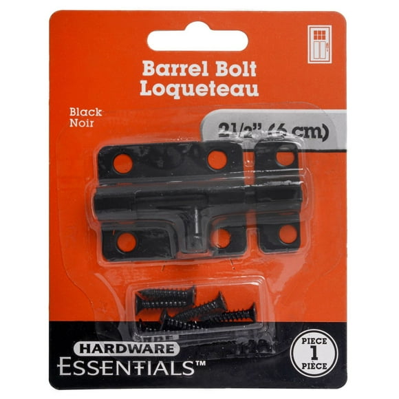 2-1/2" BLACK BARREL BOLT 1 PC, 2-1/2" BLK BOLT 1P