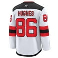 thumbnail image 3 of Men's Fanatics Jack Hughes White New Jersey Devils Away Premium Jersey, 3 of 3