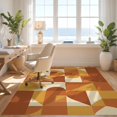 thumbnail image 3 of Design&I 6'x9' Washable Area Rug Oversized Skid-Resistant Terracotta Mid Century Burnt Orange Interlocking Boho Midcentury for Living Room, Family Indoor, 3 of 7