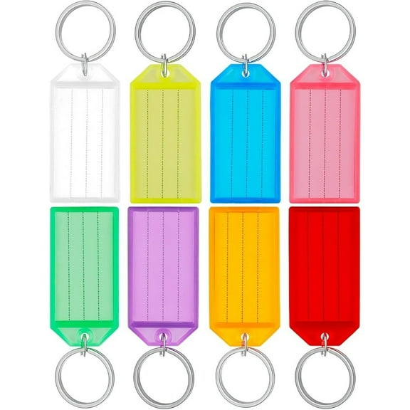40 Pack Waterproof Key Tags, 2 Inch Reusable ID Labels with Blank Paper & Crystal Clear Cover, Easy-Write Keychain Tags for School, Gym Locker and Business