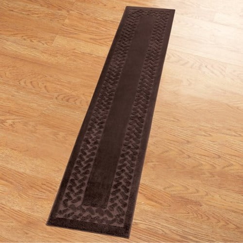 Herringbone Extra Long Carpet Runner22X90Brown