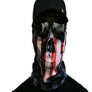 USA Flag Skull Tactical Neck Gaiter Face Bandana Unisex Covering Bandana Seamless Multifunctional Headwrap Balaclava