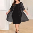 thumbnail image 6 of QQZ Womens Plus Size Mesh Cocktail Dress Petal 3/4 Sleeve Round Neck Wedding Guest Party Midi Dresses, 6 of 7