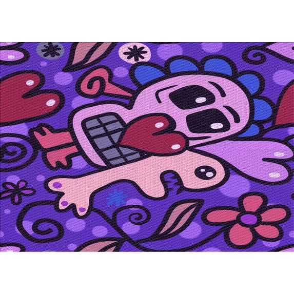 Ahgly Company Machine Washable Indoor Rectangle Transitional Indigo Purple Area Rugs, 2' x 3'