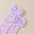 thumbnail image 5 of Krdevn Girls Knee High Stockings Ribbed Knit Bow Detail Grip Comfortable Everyday Thigh Socks for School and Play,One Size, 5 of 5