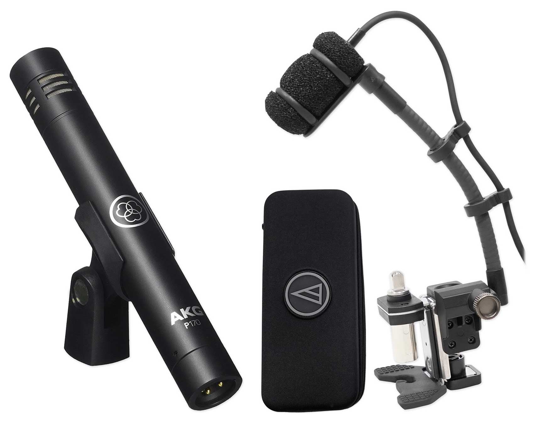 Audio Technica ATM350D Condenser Instrument Microphone+Gooseneck+AKG