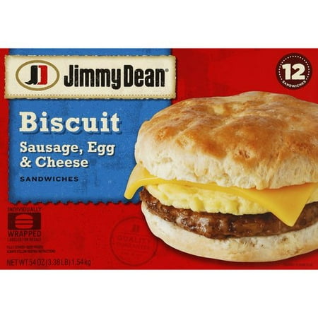 Jimmy Dean Sausage, Egg & Cheese Biscuit Sandwiches, 12 count, 54 oz ...