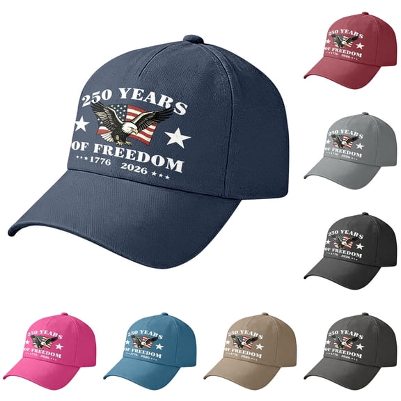 Lispipm 250 Anniversary USA Hat for Women United States Adjustable Patriotic Baseball Cap 1776-2026 Casual Running Sun Hats Black