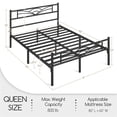 thumbnail image 4 of Yaheetech Metal Platform Bed with Cloud-inspired Design, Queen, Black, 4 of 7
