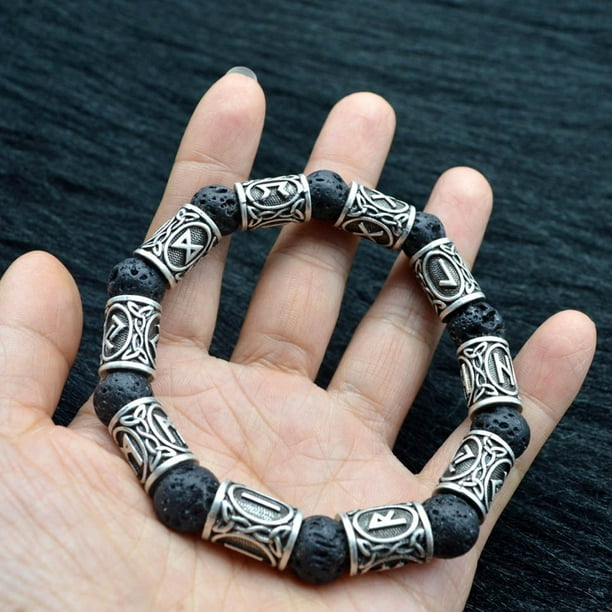 Vnox 1/2/3/4 Uds Pulsera De Lobo Vikingo Nórdico Para Hombr, Brazalete De Pulsera De Goma De Silicona Con Runas Nórdicas Negras/blancas, Ajuste Cómodo - AliExprs 36