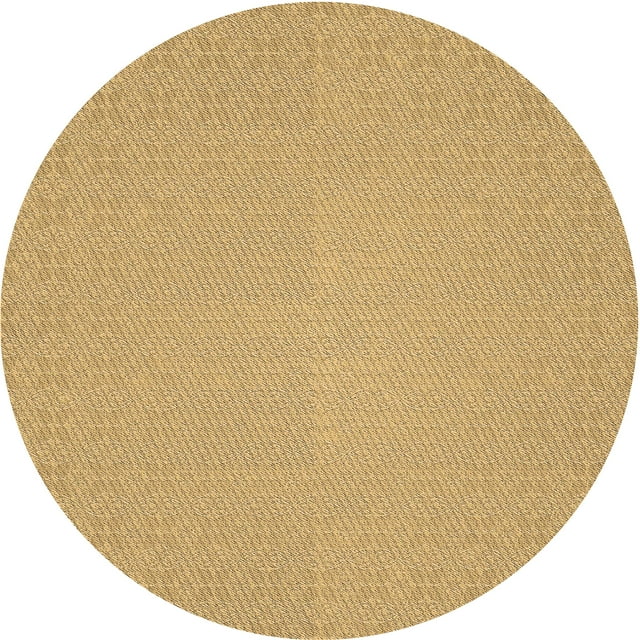 Ahgly Company Tapis Rond Lavable en Machine Intérieur Transitionnel Jaune Orange, 5 Pieds Rond