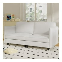 Henrietta Solid Wood Loveseat with Breathable Fabric, Pocket Springs, and Side Storage, Beige