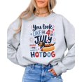 thumbnail image 2 of 4th of July Hotdog Sweatshirt Funny Dachshund Patriotic USA Crewneck for Women Men Kids Family Gray Sweatshirt Adult Small, 2 of 7