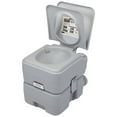 thumbnail image 1 of Topcobe Portable Travel Toilet with Press Flush Pump for Camping Boating - 5.3 Gallon, Gray, 1 of 10