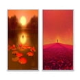 thumbnail image 2 of Designart "Serenity Reflections Étang de Lotus dans un Paysage Asiatique" Art Asiatique Encadré Ensemble de 2 - Ensemble de Toiles Encadrées Rouges pour Décoration de Salon, 2 of 6