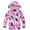 Pink, variant on CPNG Girls Hooded Jacket Rainproof Windproof Windbreaker Coat with Colorful Print Fleece Lined Warmth Hiking Windbreaker