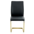 thumbnail image 6 of Llinc Store Set of 4 Black PU Simple Arch Dining Chair High Resilience Chairs with Arched Metal Gold Leg, 6 of 10
