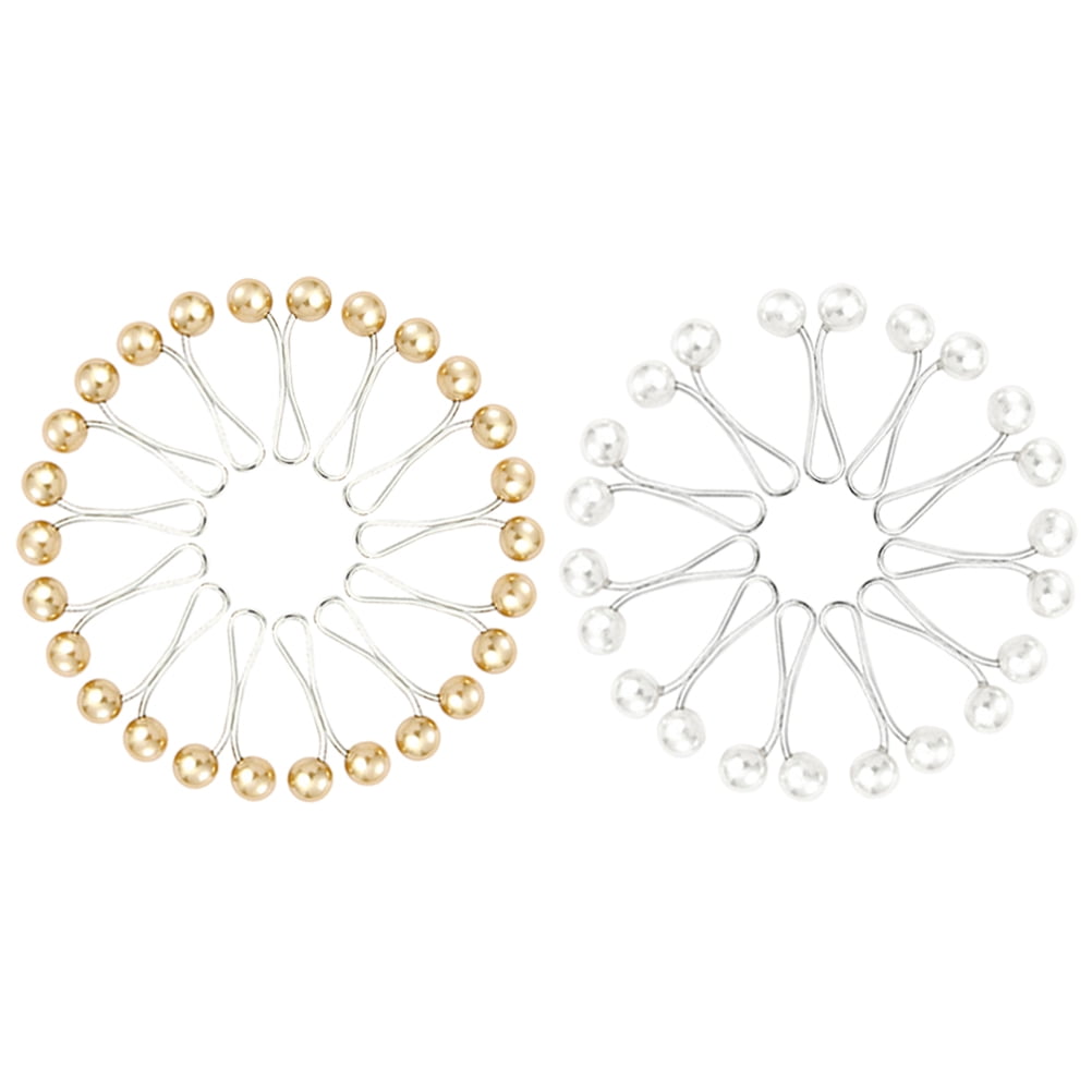 HOMEMAXS 24Pcs Women's Elegant U Shape Silk Scarf Clip Ring Scarves