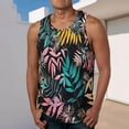thumbnail image 2 of YUGYXL Mens Tank Tops Summer Workout Gym Sleeveless Shirt Hawaiian Graphic Tank Top Men Vintage Beach Shirts Black XXL, 2 of 5
