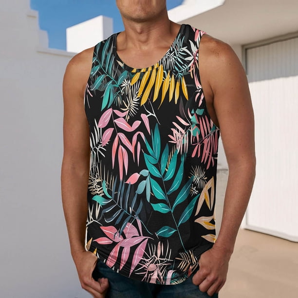Camiseta sin mangas de cuello redondo para hombre, ropa deportiva para el hogar, pijamas, camiseta de color liso, blusa deportiva de poliéster para hombre
