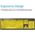 thumbnail image 2 of Large Print Computer Keyboard, Wired USB High Contrast Keyboard with Oversized Print Letters for Visually Impaired Low Vision Individuals (Yellow+Black), 2 of 8