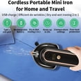 thumbnail image 3 of CURYMAY Cordless Mini Iron for Clothes,Portable Travel Iron Support Dry Wet Ironing,Usb Rechargeable Steam Iron Handheld Ironing Machine with 3 Temperature Settings,Wireless Small Sewing Iron Black, 3 of 6