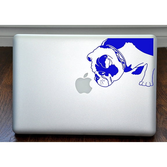 Brit the English Bulldog Blue Decal for 13" Macbook