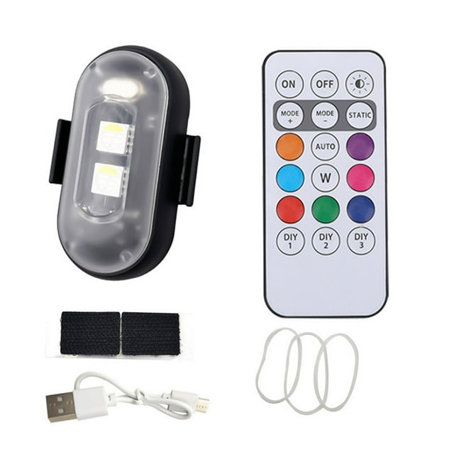 Mode Télécommande Lumière Stroboscopique LED Colorée Rechargeable Sans Fil Lampe d'Avertissement pour Moto