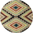 thumbnail image 1 of Ahgly Company Indoor Round Abstract Ginger Brown Green Abstract Area Rugs, 6' Round, 1 of 6
