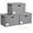Gray, variant on 15" Large Collapsible Storage Bins with Lids, Stackable Closet Organizers with PU Handle and Labels, 3-Pack Decorative Fabric Storage Boxes for Home, Bedroom, Closet, Office, Nursery(Black)