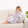 thumbnail image 4 of Princess Rainbow Castle Pattern Blanket Hoodies for Kids 6-13YR Oversize Wearable Blanket Hoodies for Boys Girls Teens, 4 of 7