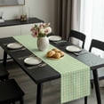 thumbnail image 2 of Sage Green Table Runner 70 Inches Long, Grid Checkered Plaid Gingham Lattice Trellis Kitchen Coffee Dining Table Decoration for Home Party Birthday Wedding Home Decor 13x70 Inches, 2 of 8