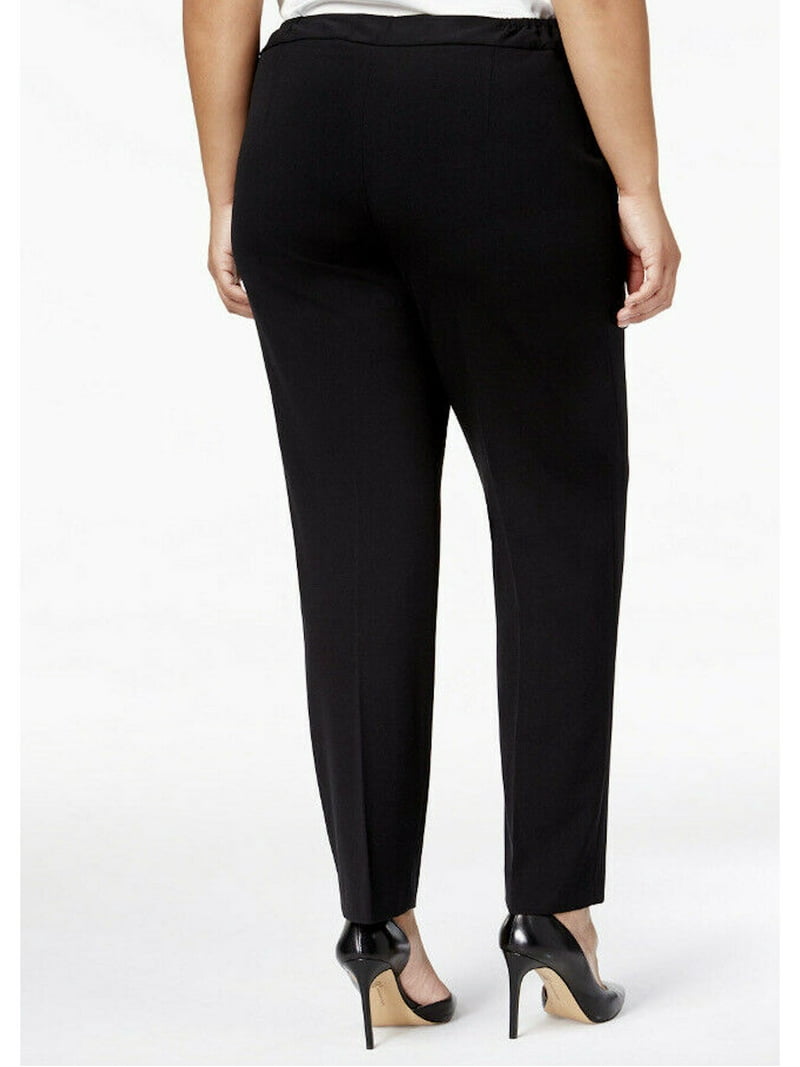 nine west women's dress pants Womens Black Wear To Work Straight leg Plus 14W inseam T/L Nine West Black Dress Pants