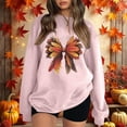 thumbnail image 2 of Fiaer Thanksgiving Sweatshirts for Women Leaf Graphic Long Sleeve Pullovers Crew Neck Baggy Fashion Plus Size Tops Pink S, 2 of 4