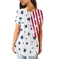 thumbnail image 2 of Qmyliery Women Independence Day Short Sleeve Tops with Flag Print, Loose Casual Style Patriotism Summer Clothing, 2 of 9