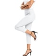 thumbnail image 6 of PEIBang Women's Wide Elastic High Waist Capri Dress Pants,Cuffed Hem Slim Fit Pocket Office Casual Trousers White XXXL, 6 of 8