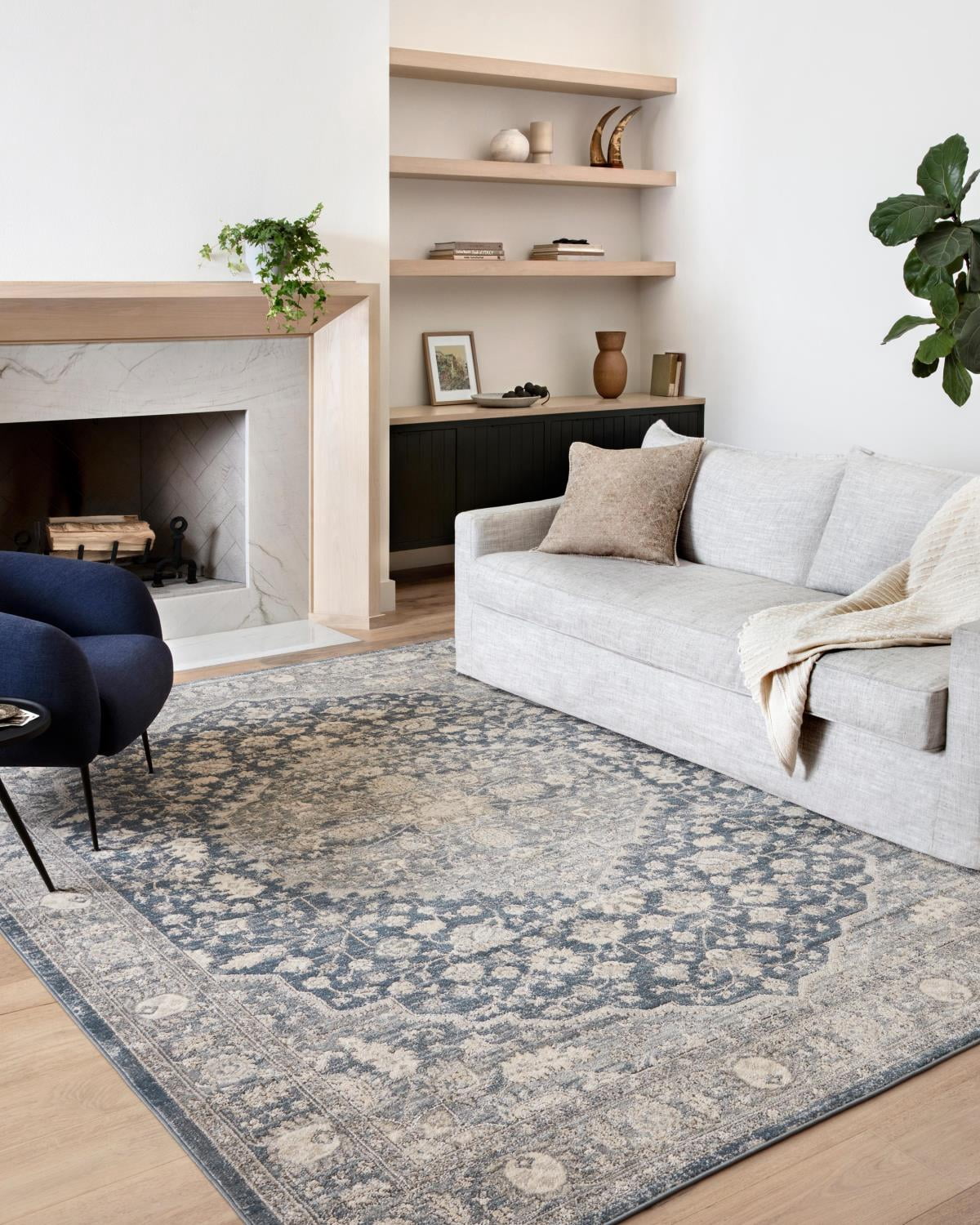 Loloi Teagan Denim / Mist 2'-8" x 13' Runner Rug
