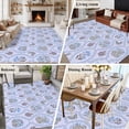thumbnail image 5 of 6'x9' Area Rugs, Spring Floral Indoor Outdoor Area Rug for Living Room Bedroom, Retro Flowers Leaves Botanical Light Blue Washable Bathroom Rugs Kitchen Floor Carpet Mats Home Decor Aesthetic, 5 of 8