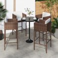 thumbnail image 1 of vidaXL Tabourets de Bar 4 Pcs avec Coussins Brun Rotin Poly, 1 of 4