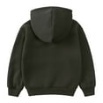 thumbnail image 2 of Cute Hoodies for Kids Winter Jackets Hooded Zip Up Soild Color Print Boys Sweatshirt Girls Coats with Pockets(130 6-7 Years,Black), 2 of 3