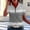 Gray, variant on Women'sa Printed Short-Sleeveda Top Women's Spring And Summer Stripe Printed Short-Sleeved Loose-Tee Shirt Lapel Top Khaki M