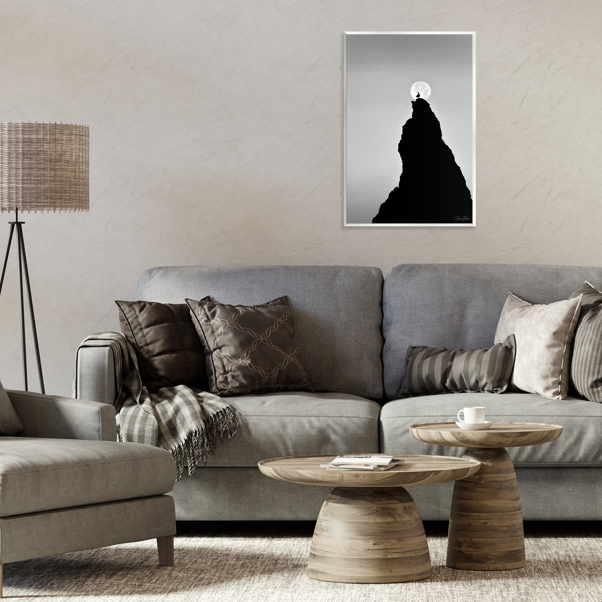 Stupell Industries Bird Silhouette on Peak Landscape Photography Unframed Art Print Wall Art, 13 x 19