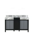 thumbnail image 3 of Sanibel 55 in W x 22 in D Black and Grey Double Bath Vanity and Castle Grey Marble Tops, 3 of 11