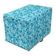 thumbnail image 1 of Blue Dog Crate Cover, Geometric Pattern with Triangles in Oceanic Winter Colors Abstract Mosaic, Easy to Use Pet Kennel Cover for Dogs, 35" x 23" x 27", Blue Sky Blue Pale Blue, by Ambesonne, 1 of 6