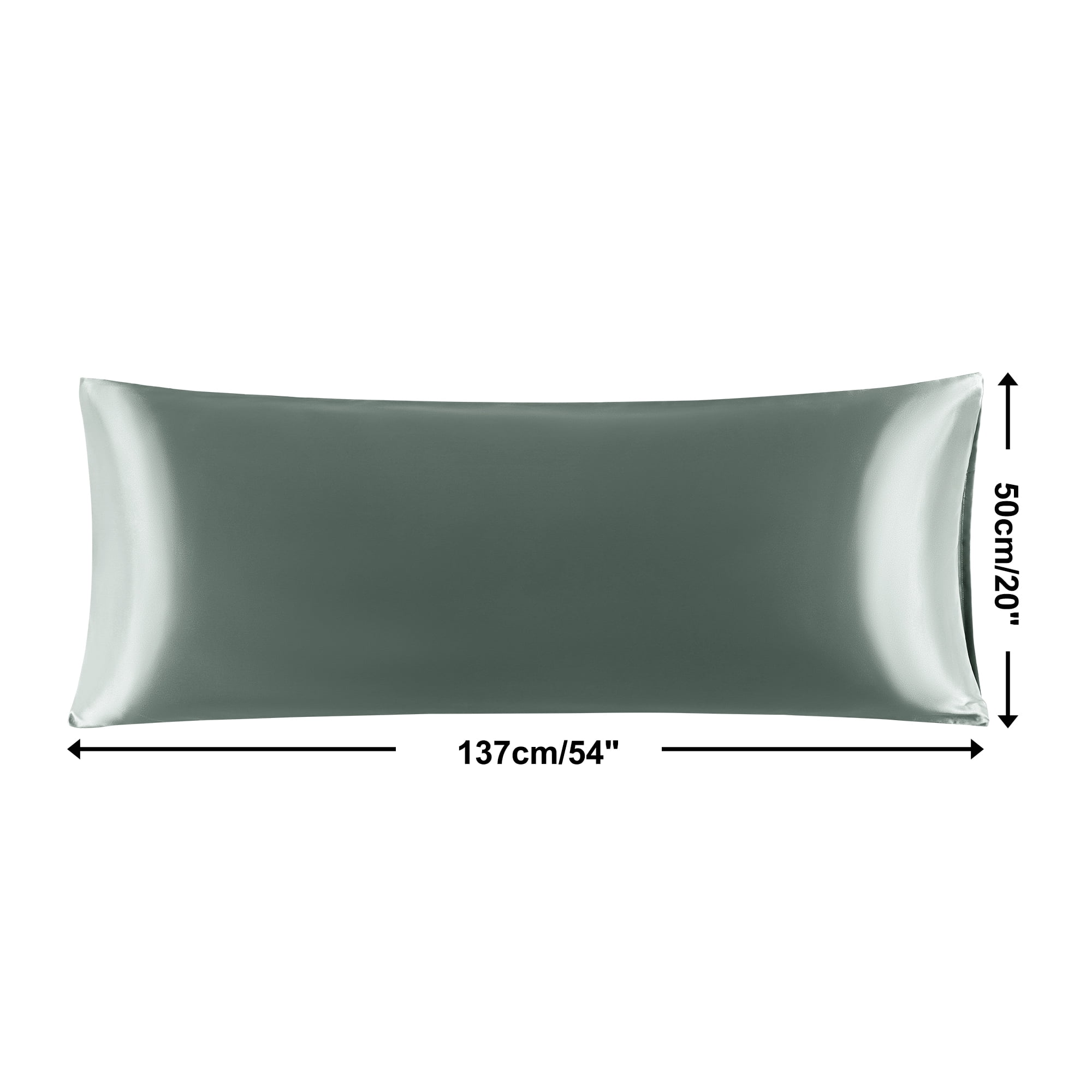 Unique Bargains Smooth Satin Body Pillow Cover Case, 20" x 54" Gray