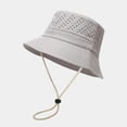 thumbnail image 3 of SikaFu Summer Acrylic Solid Bucket Hat Breathable Outdoor Fisherman Travel Sun Cap For Men And Women 23, 3 of 6