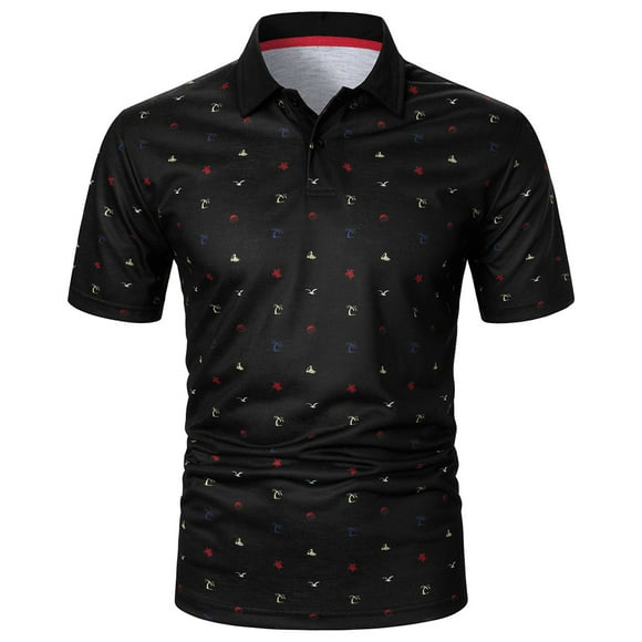 FhsagQ Men's Shirts Men Shirts Super Fit Mens Fashion Color Single Lapel Short Sleeve Shirt Sweater T Shirt Cotton Shirts for Men Comfortsoft Men Shirts Cotton Red XL