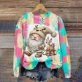 thumbnail image 1 of Christmas Day Color Blocked Women's Hoodie Cute Cartoon Autumn/Winter Long Sleeved Round Neck Clothing Fashion Sportswear 2024, 1 of 5