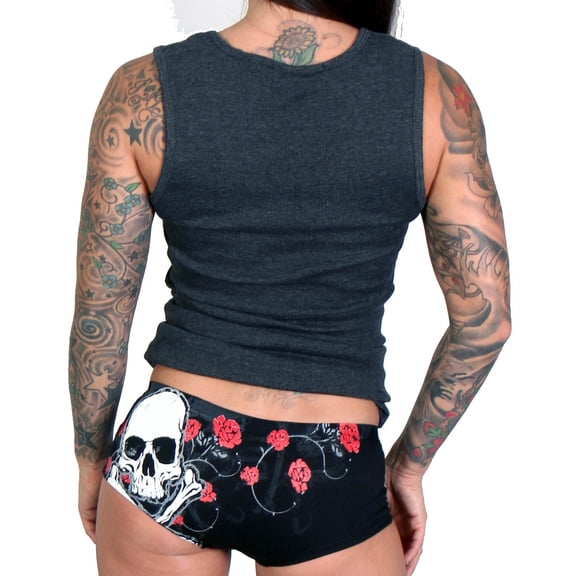 Hot Leathers PTB7007 Red Roses Boy Shorts Medium