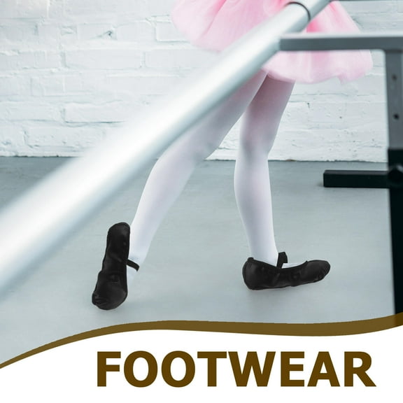 HEANUJJ 1Pair PU Ballet Flats Black with Elastic Strap Comfortable Fit for Modern Dance